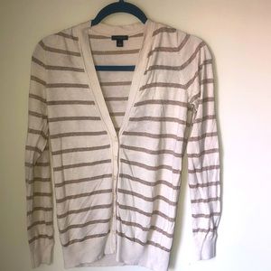 Preppy Ann Taylor Gold and cream Cardigan size S